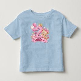 Camiseta De Bebé Two Years Old Cute Bear Birthday Girl T-Shirt