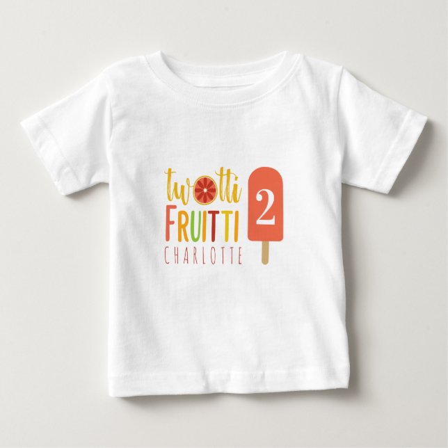 Camiseta De Bebé Twotti Fruitti Citrus Ice Pop segundo cumpleaños (Anverso)
