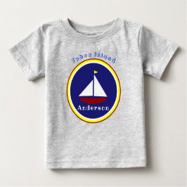 Camiseta De Bebé Tybee Island Georgia Cute Sailboat with Name