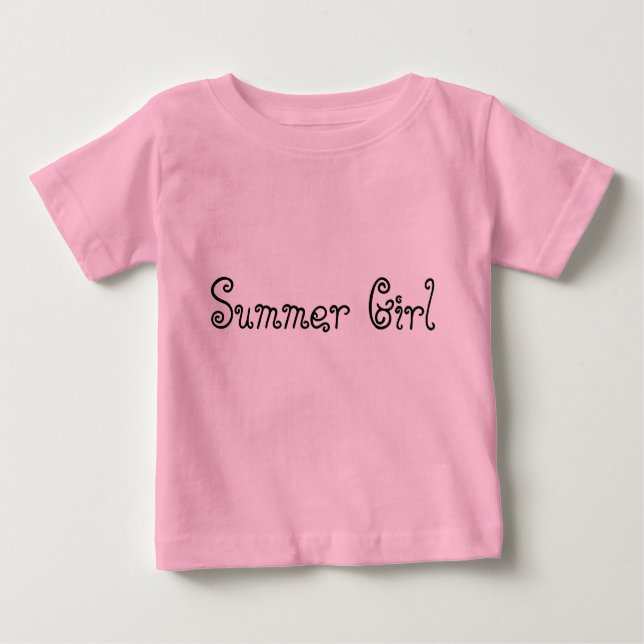 Camiseta De Bebé Typografía Chica verano Bebé Tutu Bodysuit Rosa (Anverso)