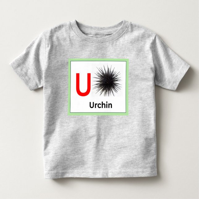 Camiseta De Bebé U es para Urchin (Anverso)