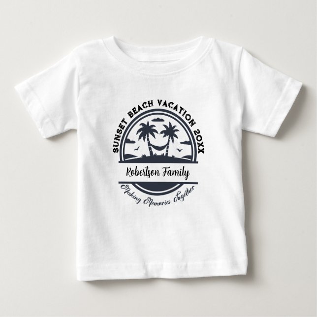 Camiseta De Bebé Ubicación de la fecha de nombre personalizado que  (Anverso)