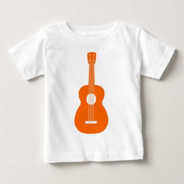 Camiseta De Bebé Ukulele - Naranja (Anverso)