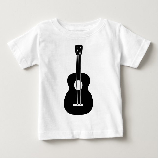 Camiseta De Bebé Ukulele - Negro (Anverso)