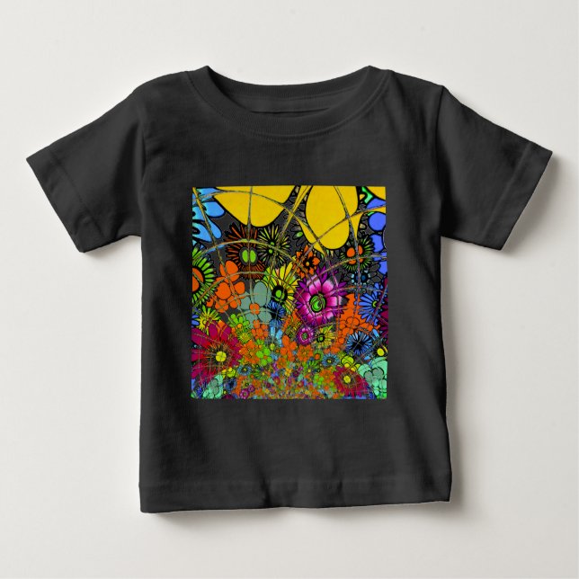 Camiseta De Bebé Último arte de diseño de patrones florales asombro (Anverso)