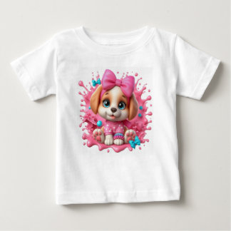 Camiseta De Bebé Uma cachorrinha adorável e fofa com olhos grandes
