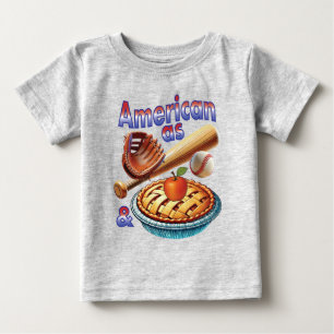 Camiseta De Bebé Un americano divertido como el béisbol y el Apple 