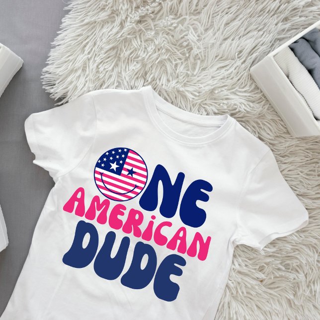 Camiseta De Bebé Un Amigo Americano 4 De Julio Primer Cumpleaños (Subido por el creador)