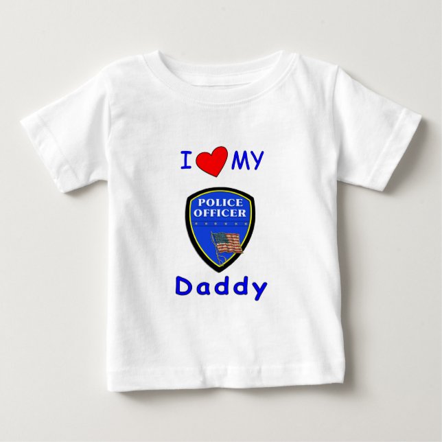 Camiseta De Bebé Un amor mi papá de la policía (Anverso)