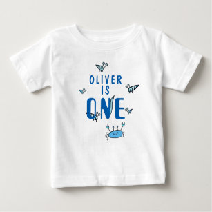 Camiseta De Bebé Un animal del mar de cangrejo azul primer cumpleañ