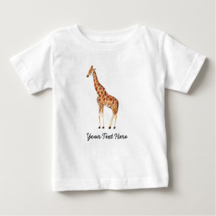 Camiseta De Bebé Un animal salvaje personalizado de moda, una jiraf