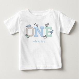 Camiseta De Bebé UN Azul Caprichoso Bebé Niño Patos Patitos Lindos