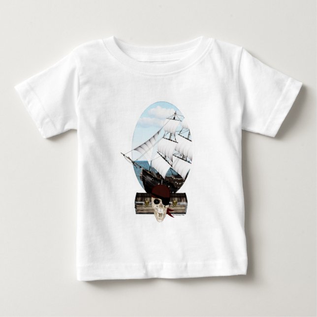 Camiseta De Bebé Un barco pirata (Anverso)