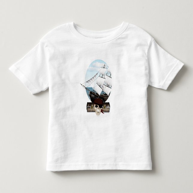 Camiseta De Bebé Un barco pirata (Anverso)