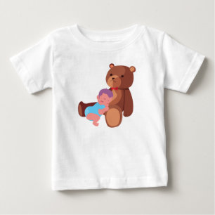 Camiseta De Bebé un bebé con teddy