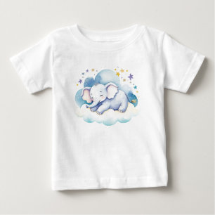 Camiseta De Bebé Un bebé elefante lindo en la luna -