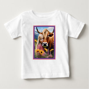 Camiseta De Bebé **"Un bono de las tierras altas: un niño y su vaca