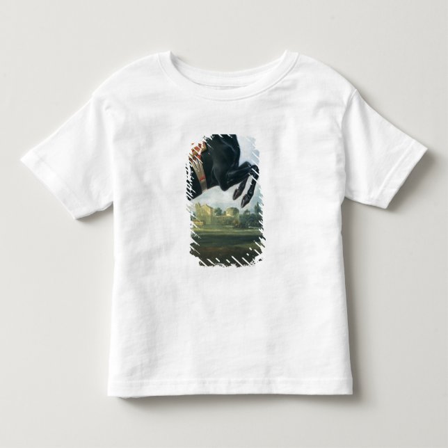 Camiseta De Bebé Un caballo negro que realiza el Courbette (Anverso)