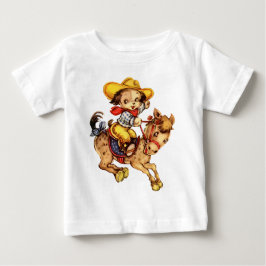 Camiseta De Bebé Un cachorro de cachorro en su caballo