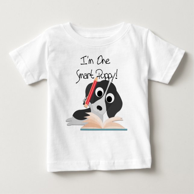 Camiseta De Bebé Un cachorro inteligente (Anverso)