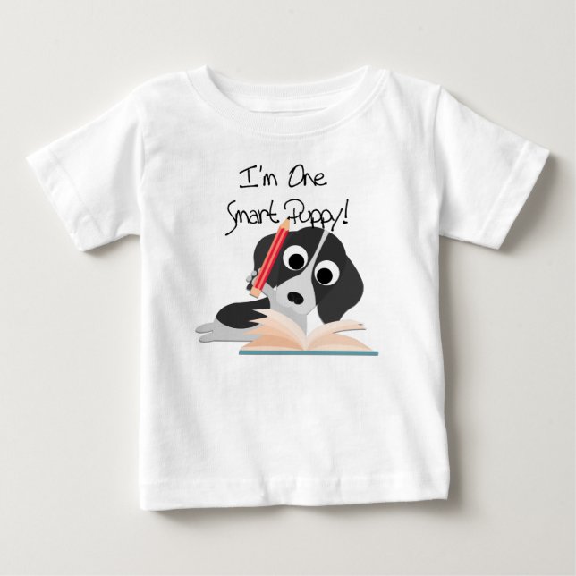 Camiseta De Bebé Un cachorro inteligente (Anverso)
