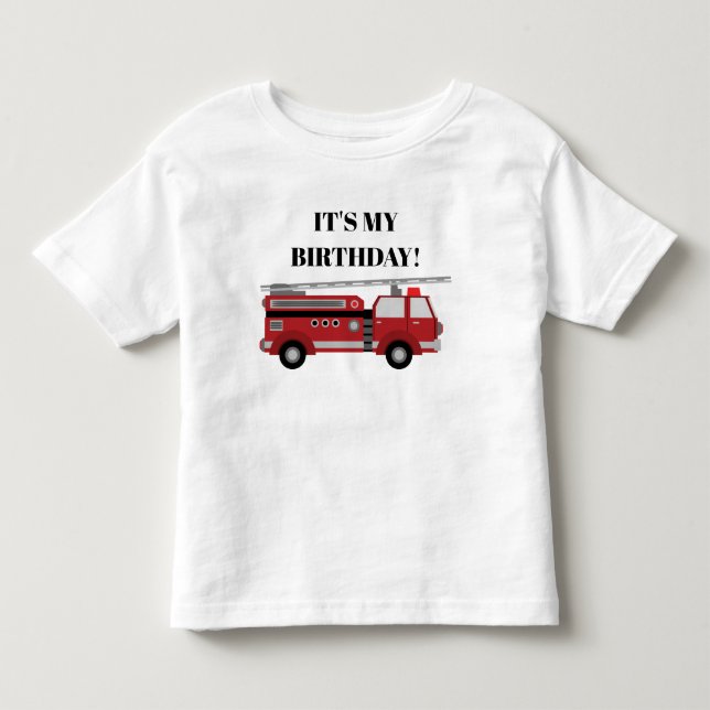 Camiseta De Bebé Un camión de bomberos rojo es mi cumpleaños person (Anverso)