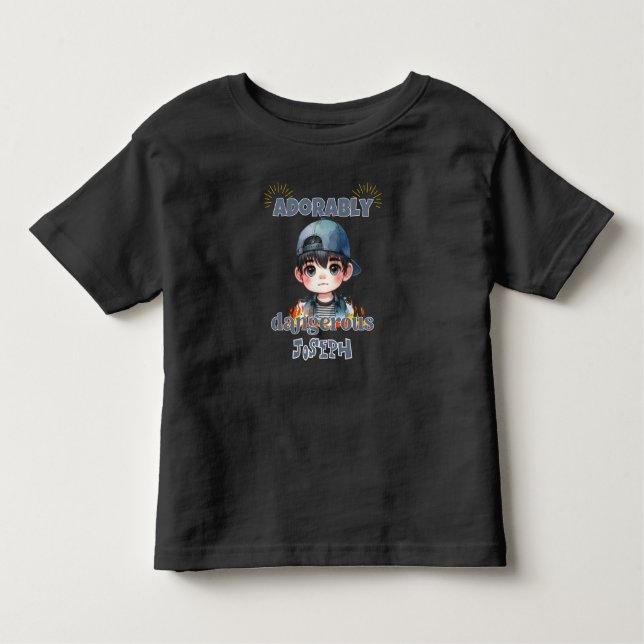 Camiseta De Bebé Un chico animoso adorablemente peligroso (Anverso)