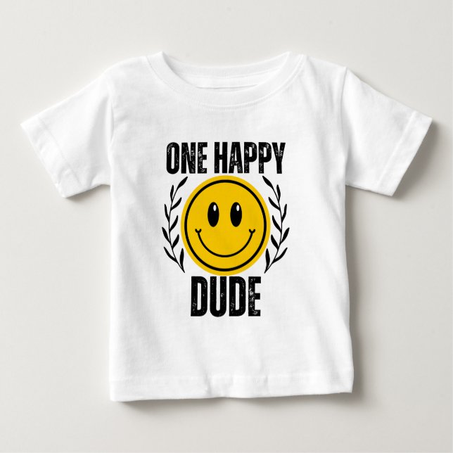 Camiseta De Bebé Un chico feliz primer cumpleaños (Anverso)