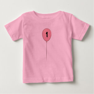 Camiseta De Bebé Un cumpleaños con globo rosa