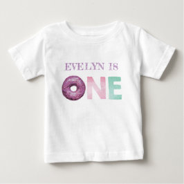 Camiseta De Bebé Un Cumpleaños de Donut Personalizado