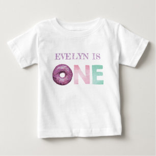 Camiseta De Bebé Un Cumpleaños de Donut Personalizado
