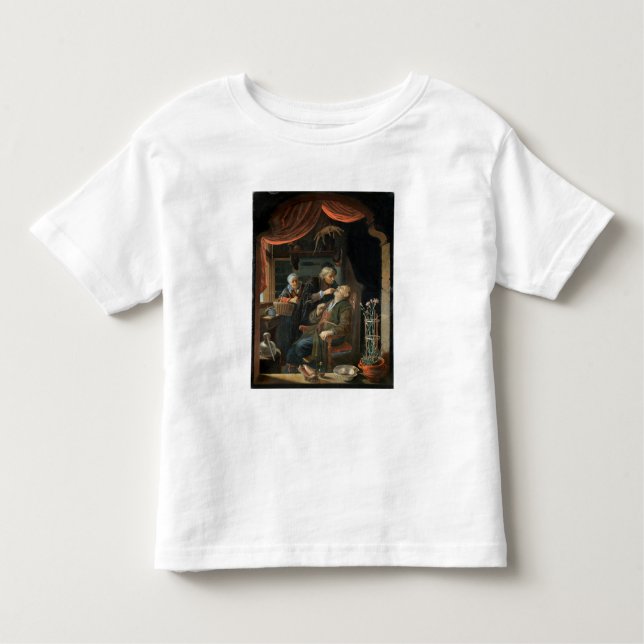 Camiseta De Bebé Un dentista examina el diente de un anciano (aceit (Anverso)