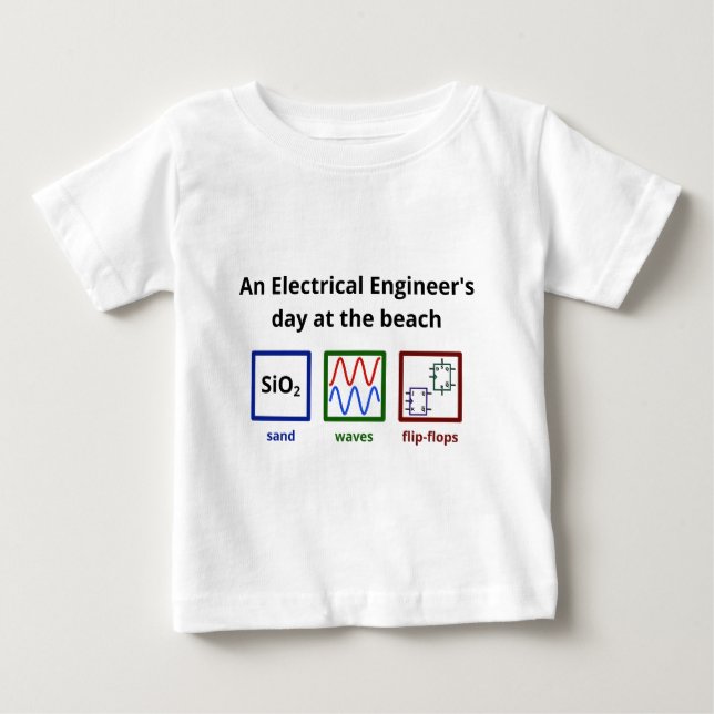 Camiseta De Bebé Un día del ingeniero eléctrico en la playa (Anverso)