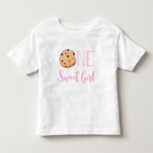 Camiseta De Bebé Un dulce Chica Cookie rosa Cumpleaños (Anverso)