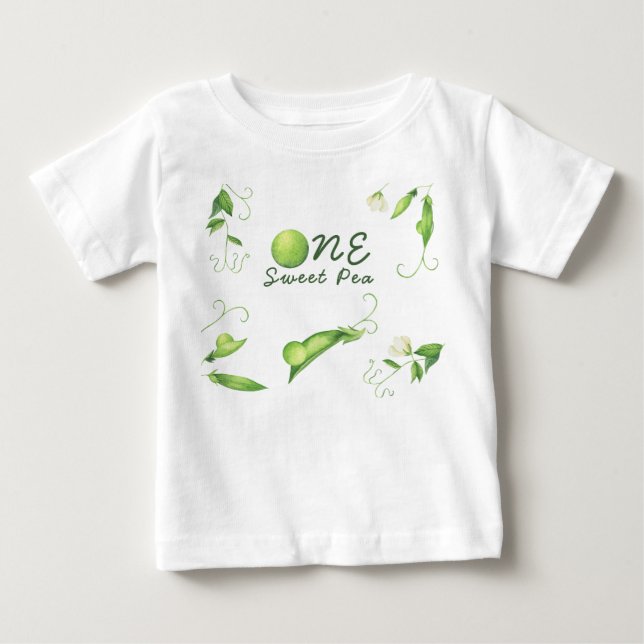 Camiseta De Bebé Un dulce guisante primer cumpleaños (Anverso)