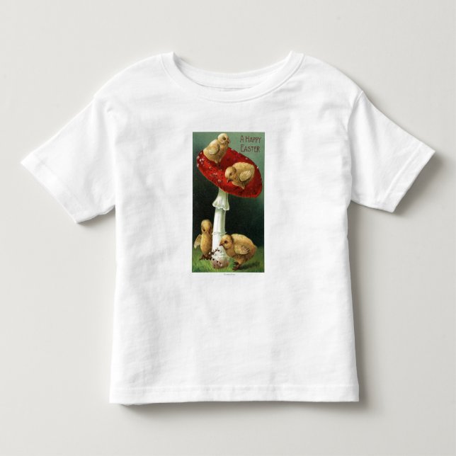 Camiseta De Bebé Un EasterChicks feliz en seta roja (Anverso)