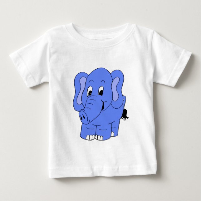 Camiseta De Bebé un elefante azul (Anverso)