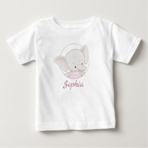 Camiseta De Bebé Un elefante lindo adorable gracioso personalizado