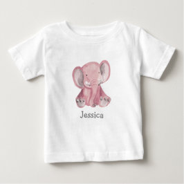 Camiseta De Bebé Un elefante rosado lindo diseño una camiseta bebé