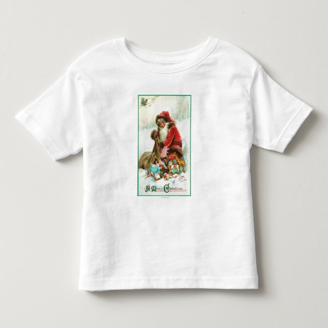 Camiseta De Bebé Un embalaje de Santa de las Felices Navidad juega (Anverso)