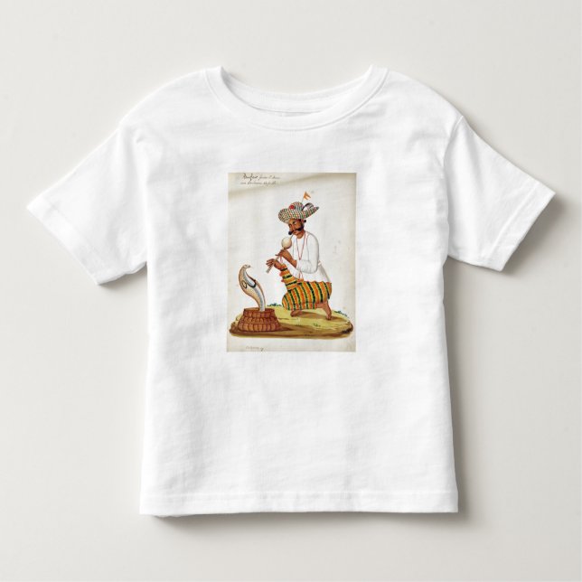 Camiseta De Bebé Un encantador de serpiente indio con una cobra, de (Anverso)