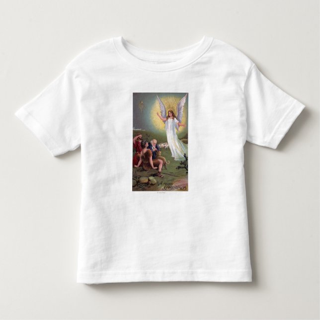 Camiseta De Bebé Un feliz ChristmasAngel ante los pastores (Anverso)