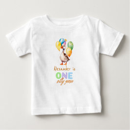 Camiseta De Bebé Un ganso tonto Niño Azul cumpleaños 1º