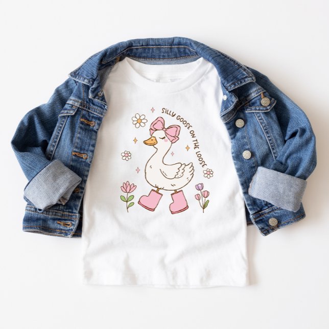 Camiseta De Bebé Un ganso tonto rosa cumpleaños 1 (Subido por el creador)