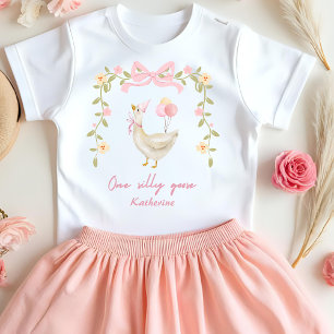 Camiseta De Bebé Un ganso tonto vintage pato rosa cumpleaños número