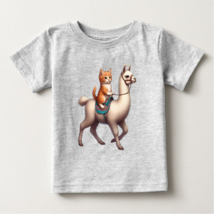 Camiseta De Bebé Un gatito gatito montando llama fluida, gato y lla