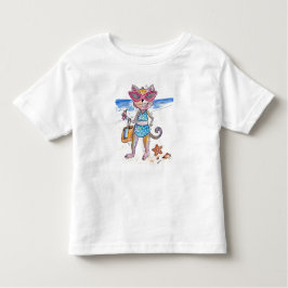 Camiseta De Bebé Un gato caprichoso en la playa