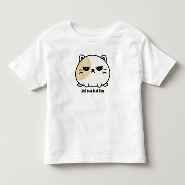 Camiseta De Bebé Un gato de Mochi enojado de Kawaii Chubby (Anverso)