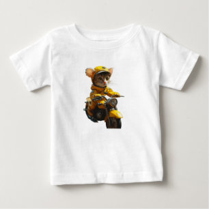 Camiseta De Bebé Un gato ensueño montando una camiseta para un bebé