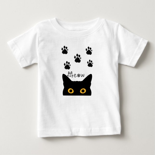 Camiseta De Bebé un gato lindo (Anverso)